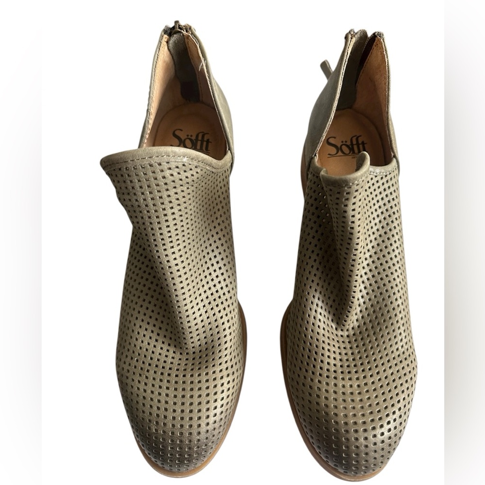 Söfft Women's Olive Perforated Ankle Booties